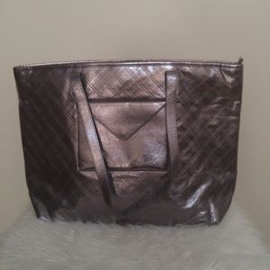 Bath & Body Works quilted look silver/pewter tote